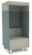 Phonebox acoustique permet de passer les appels sans gêner les autres, coloris bleu clair et gris clair 