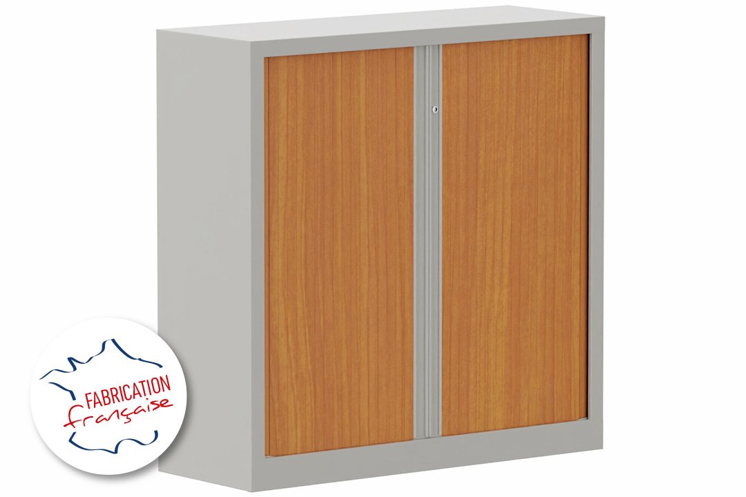 Armoire à rideaux H120xL120cm 2 tablettes