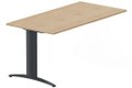Module composable pied i, L.180xP.80cm, suivant, plateau hêtre, structure anthracite, plateau hêtre, structure anthracite