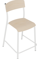 SCOLAIRE - Apprendre - Chaise haute ANTIB assise et dossier bois Blueprotech® piètement époxy - H60 cm