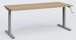 K_Pro 1 Poste solo RH 70-116 cm . Plateau 200*80 épaisseur 25mm, plateau noyer, pieds alu
