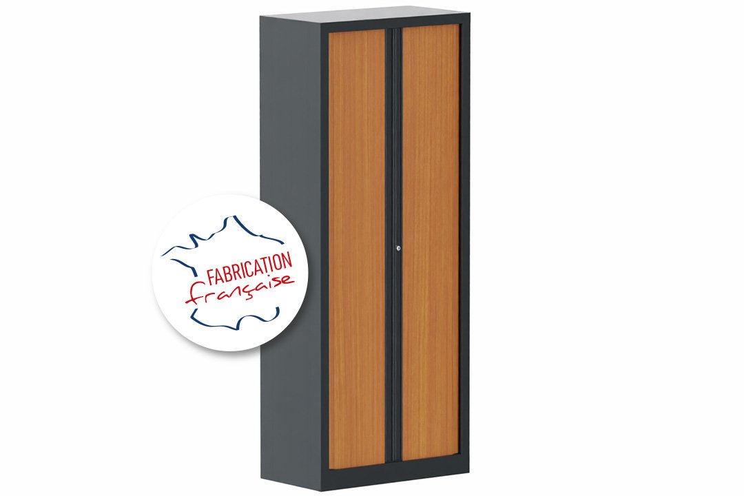 Armoire à rideaux H198xL80cm 4 tablettes