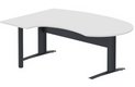 K1 VDF métal compact 90° manager 190x141x104x60cm sur pied de soutien, plateau blanc, structure anthracite