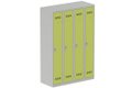 Vestiaire industrie propre 4 portes (fermeture cadenas) H180xL120xP50cm coffre gris clair/ porte(s) anis