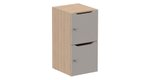 Meuble à cases H.92xL.45xP.50cm - 2 cases H43cm. portes avec découpe en partie haute. serrure à clé