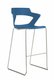 SWEETY Chaise haute pied luge. assise H74cm. coque polypropylène coloris bleu. piétement chrome