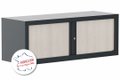 Armoire rehausse H44xL120cm coffre anthracite/rideaux acacia