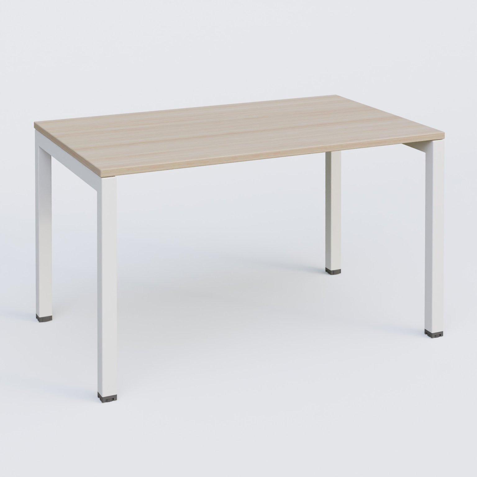 Plan droit 120x80cm, plateau acacia, structure blanc