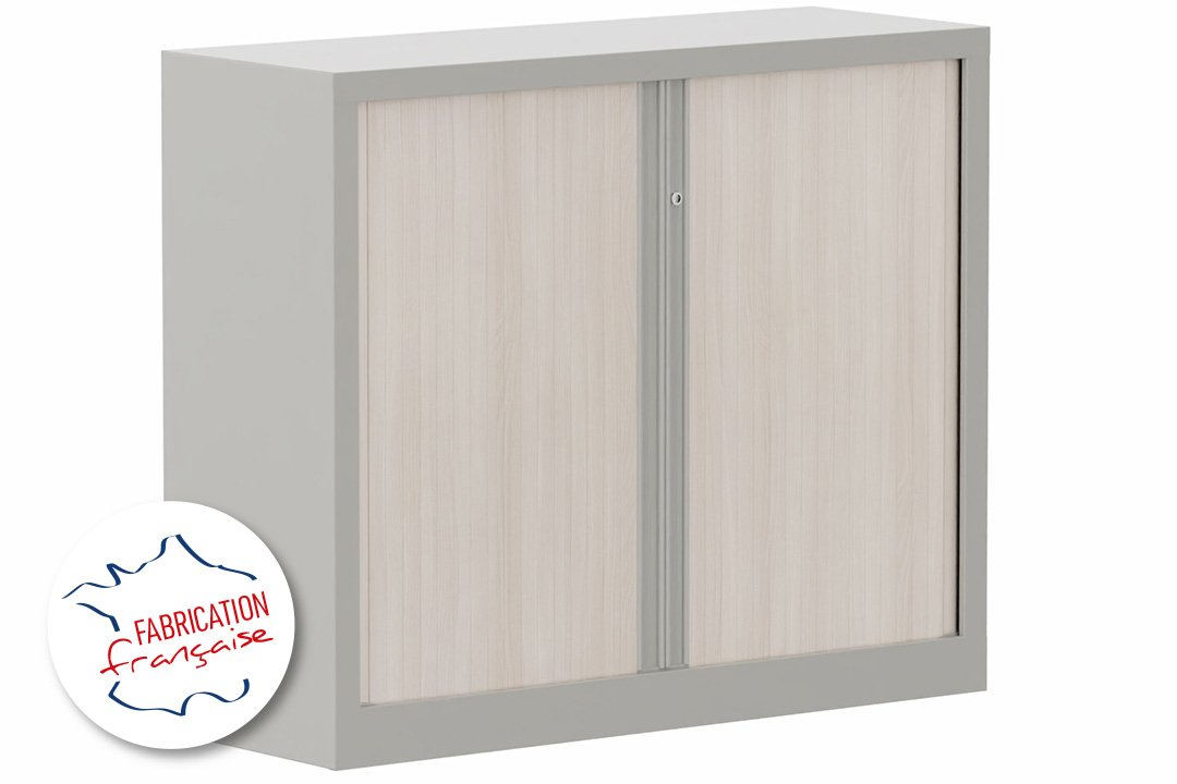 Armoire à rideaux H100xL120cm 2 tablettes