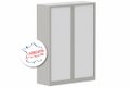 Armoire à rideaux H160xL120cm 3 tablettes