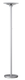 SCOOP Lampadaire LED LED à éclairage indirect, vasque en émail blanc, interrupteur/variateur sur le mât, alu