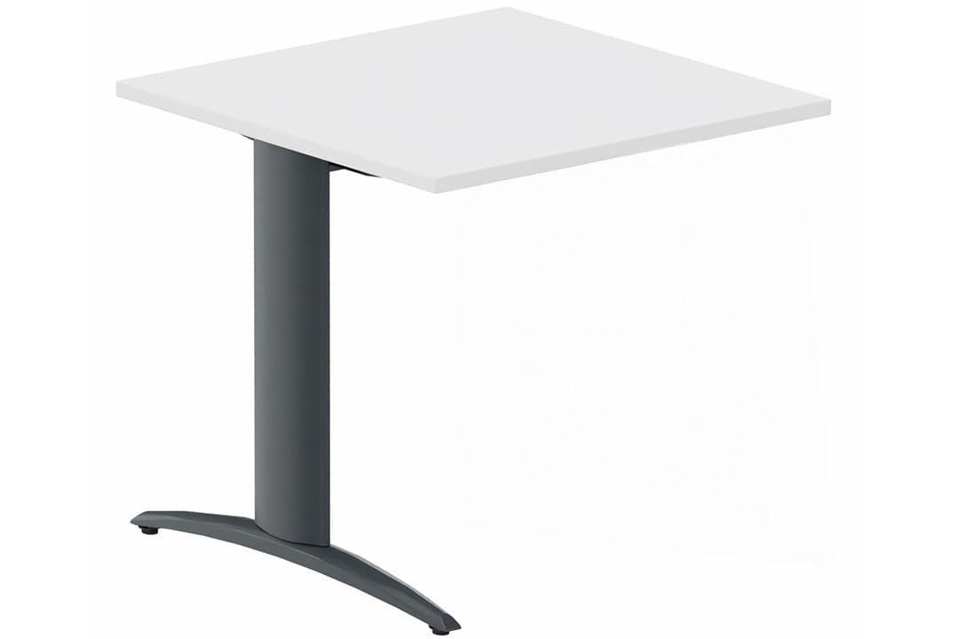 Module composable pied i, L.80xP.80cm, suivant, plateau blanc, structure anthracite, plateau blanc, structure anthracite