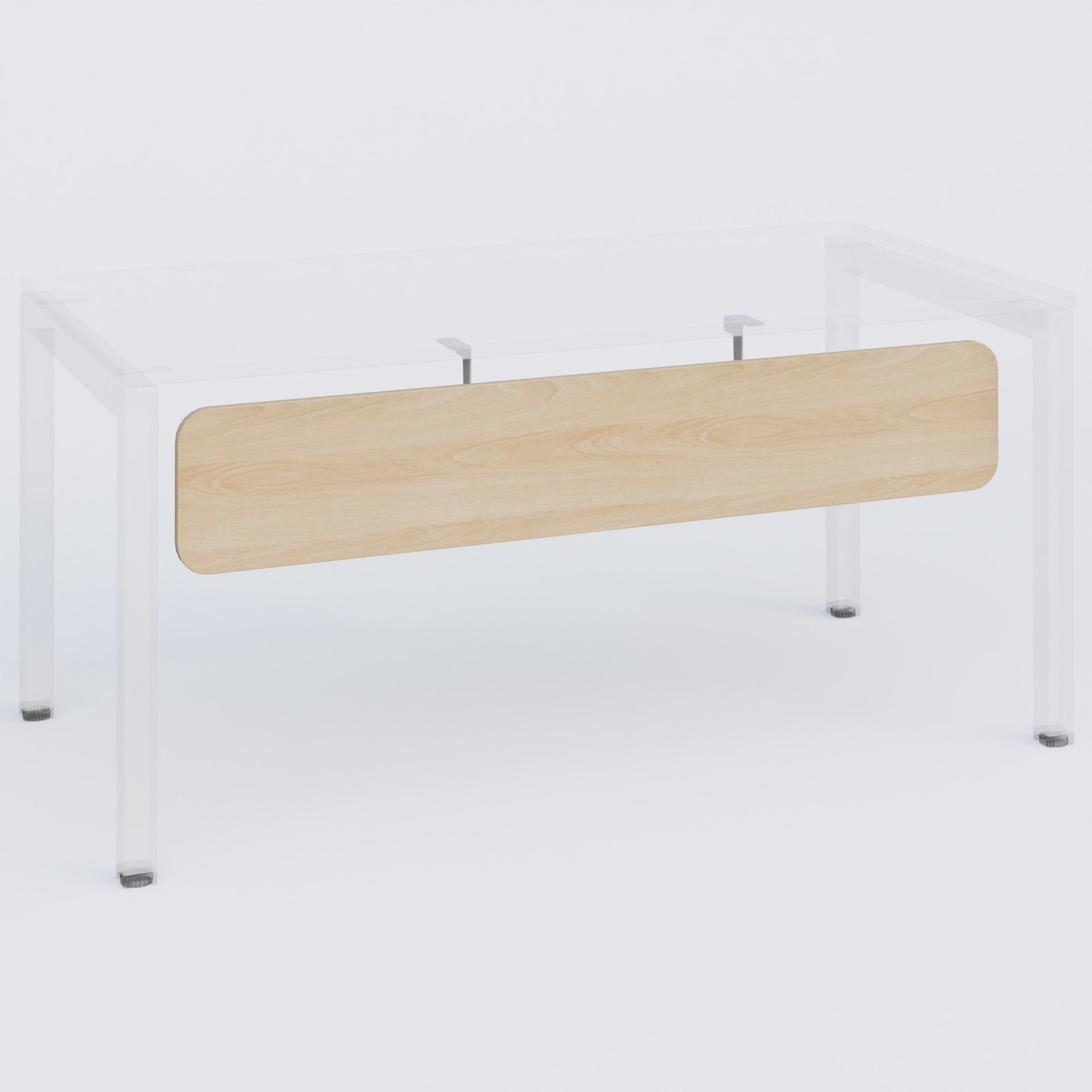 Voile de fond mélamine L.140xH.30cm, décor hêtre fixation aluminium