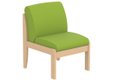 Chauffeuse BERMUDES assise et dossier tissu enduit piètement bois - L60xP68xH83 cm