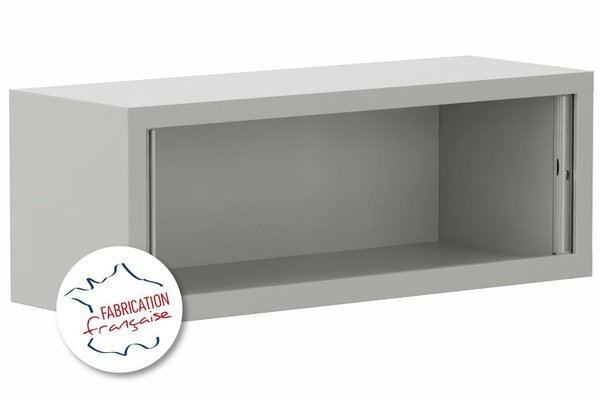 [Pas de famille] - [Pas de sous famille] - Armoire rehausse H44xL120cm coffre aluminium/rideaux hêtre