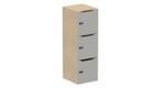 Meuble à cases H.137xL.45xP.50cm - 3 cases H43cm- portes avec découpe en partie haute. serrure à code, corps D1, portes N3