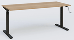 K_Pro 1 Poste solo RH 70-116 cm . Plateau 200*80 épaisseur 25mm, plateau noyer, pieds noir