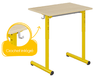 Table TAGE HR plateau ép.19 mm mélaminé chant ABS piètement époxy - 130x50 cm - T3 à T6