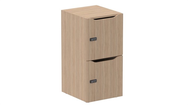 CASIERS - 2 cases - Meuble à cases H.92xL.45xP.50cm - 2 cases H43cm. portes avec découpe en partie haute. serrure à code