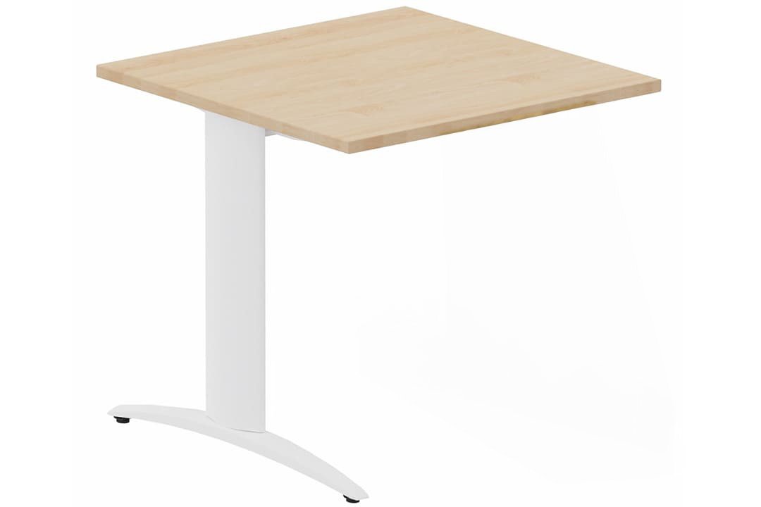 Module composable pied i, L.80xP.80cm, suivant, plateau hêtre, structure blanc, plateau hêtre, structure blanc