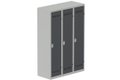 Vestiaire industrie salissante 3 portes (fermeture cadenas) H180xL120xP50cm coffre gris clair/ porte(s) anthracite