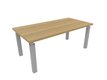 X4 Table de bureau 200x100cm sur pieds Alu /noyer