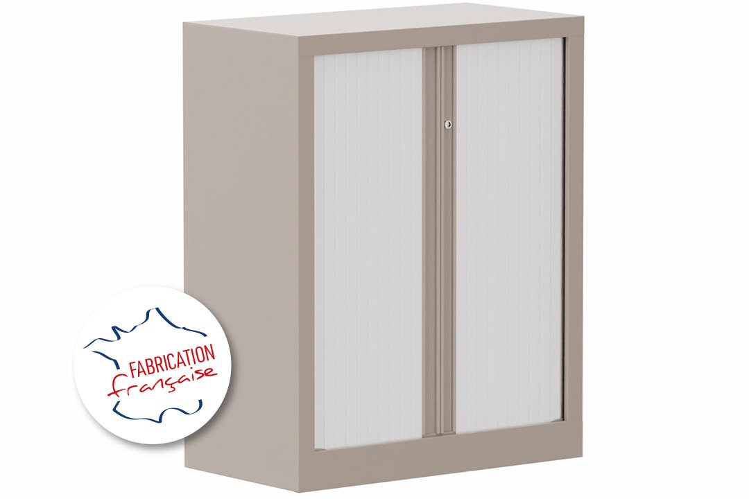 Armoire à rideaux H100xL80cm 2 tablettes