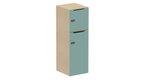 Meuble à cases H.137xL.45xP.50cm - 2 cases : 1 x H86cm (en bas) + 1 x H43cm. portes avec découpe en partie haute. serrure à code
