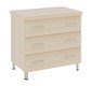 Commode DANAÉ SIGNATURE 3 tiroirs mélaminé piètement époxy - L84xP54xH78 cm - Gris alu RAL 9006