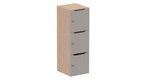 Meuble à cases H.137xL.45xP.50cm - 3 cases H43cm. portes avec découpe en partie haute. serrure à clé