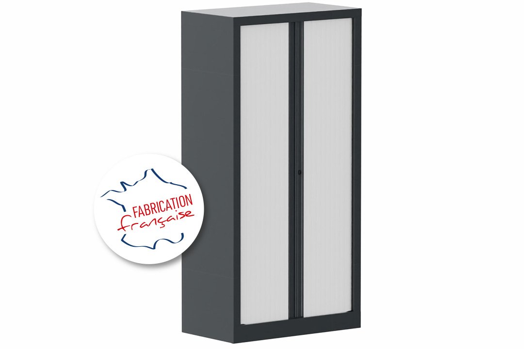 Armoire à rideaux H136xL120cm 3 tablettes