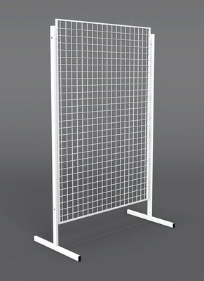 SCOLAIRE - Se Documenter - Grille d'exposition maille 50x50 mm époxy - L105xP50xH205 cm - Blanc