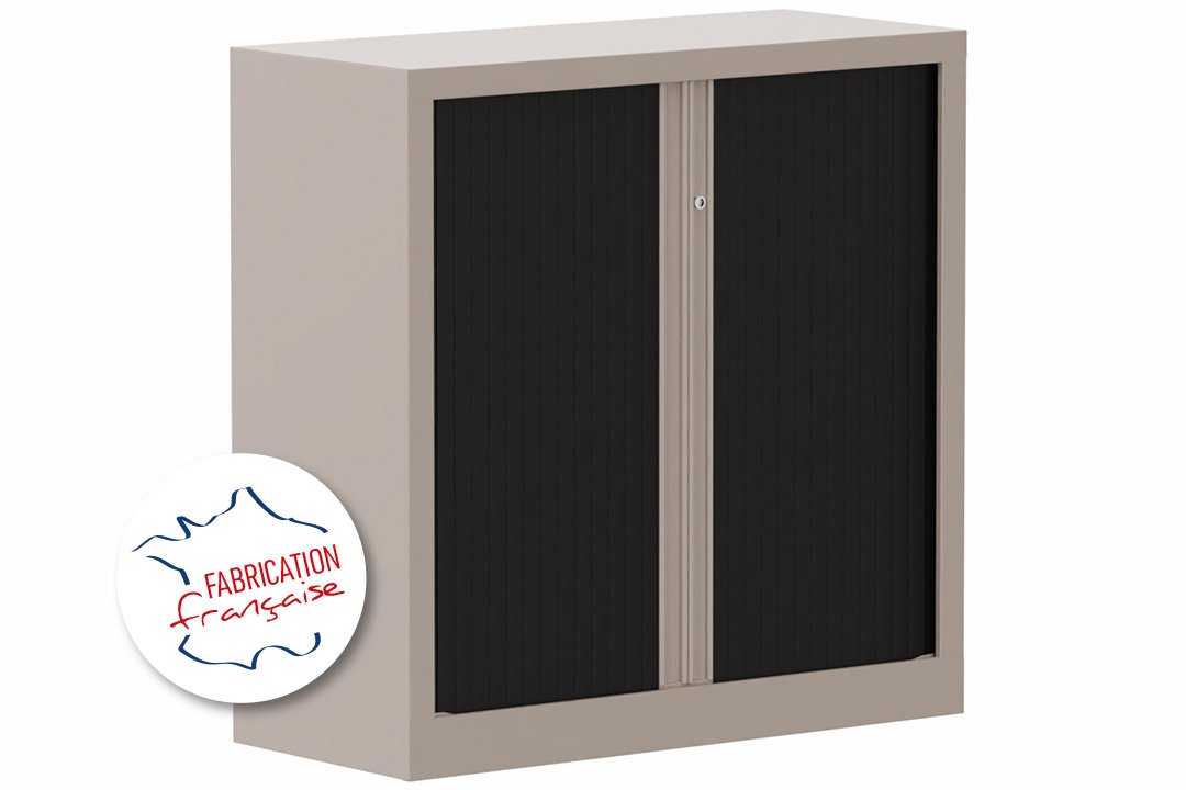 Armoire à rideaux H100xL100cm 2 tablettes