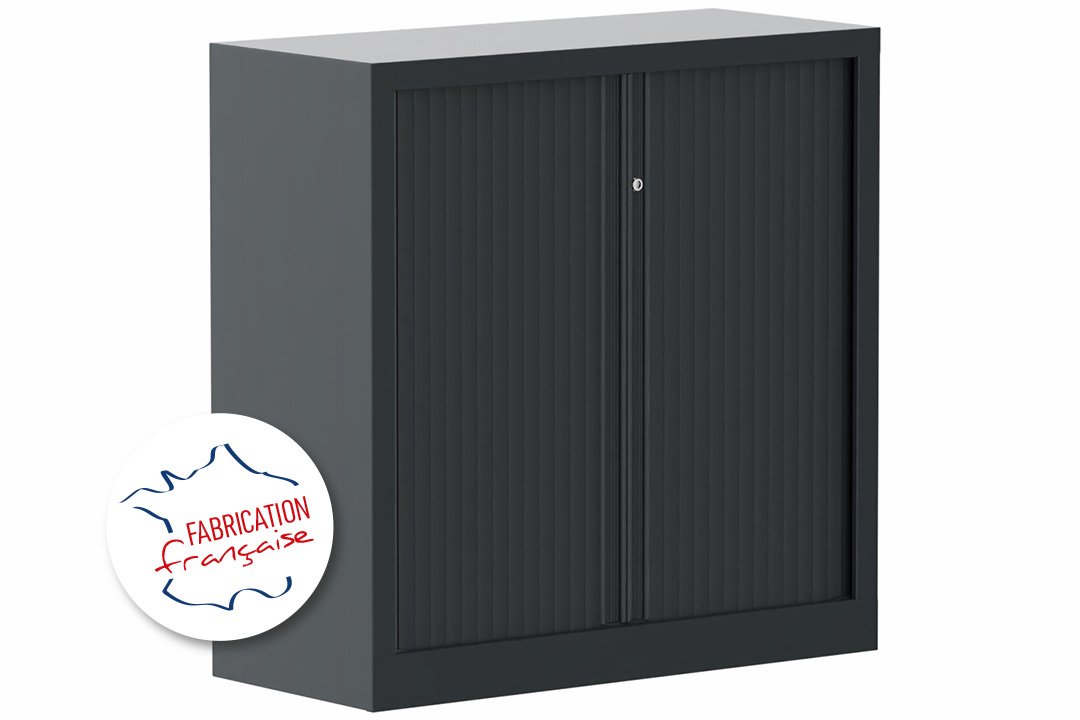 Armoire à rideaux H100xL100cm 2 tablettes
