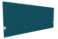 SECRET Panneau-écran acoustique H74cm pour poste solo L.160cm. 2 faces tissu STEP coloris bleu turquoise chiné. pinces de fixation réglables en hauteur coloris aluminium