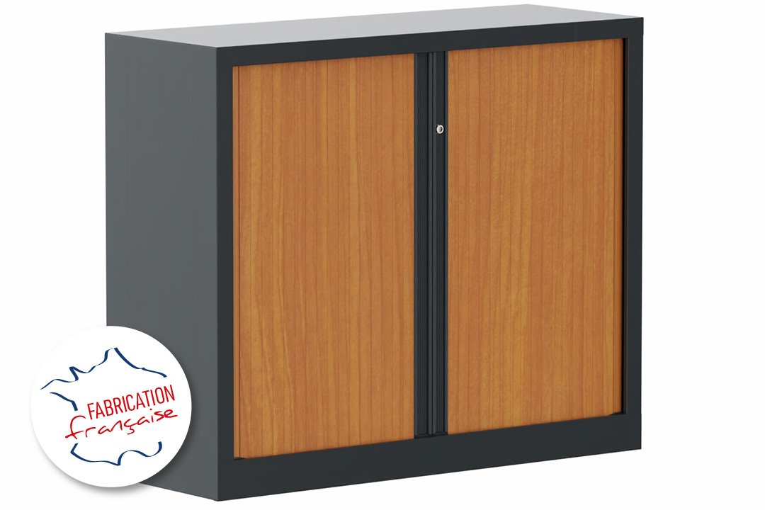 Armoire à rideaux H100xL120cm 2 tablettes