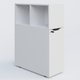 Rangement personnel compact avec niche intégrée. Blanc. P80xL36xH109cm. ouverture à droite.