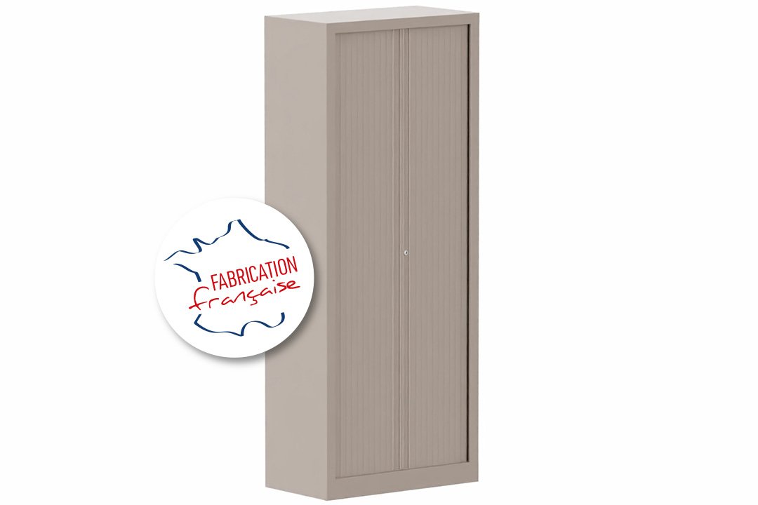 Armoire à rideaux H198xL80cm 4 tablettes