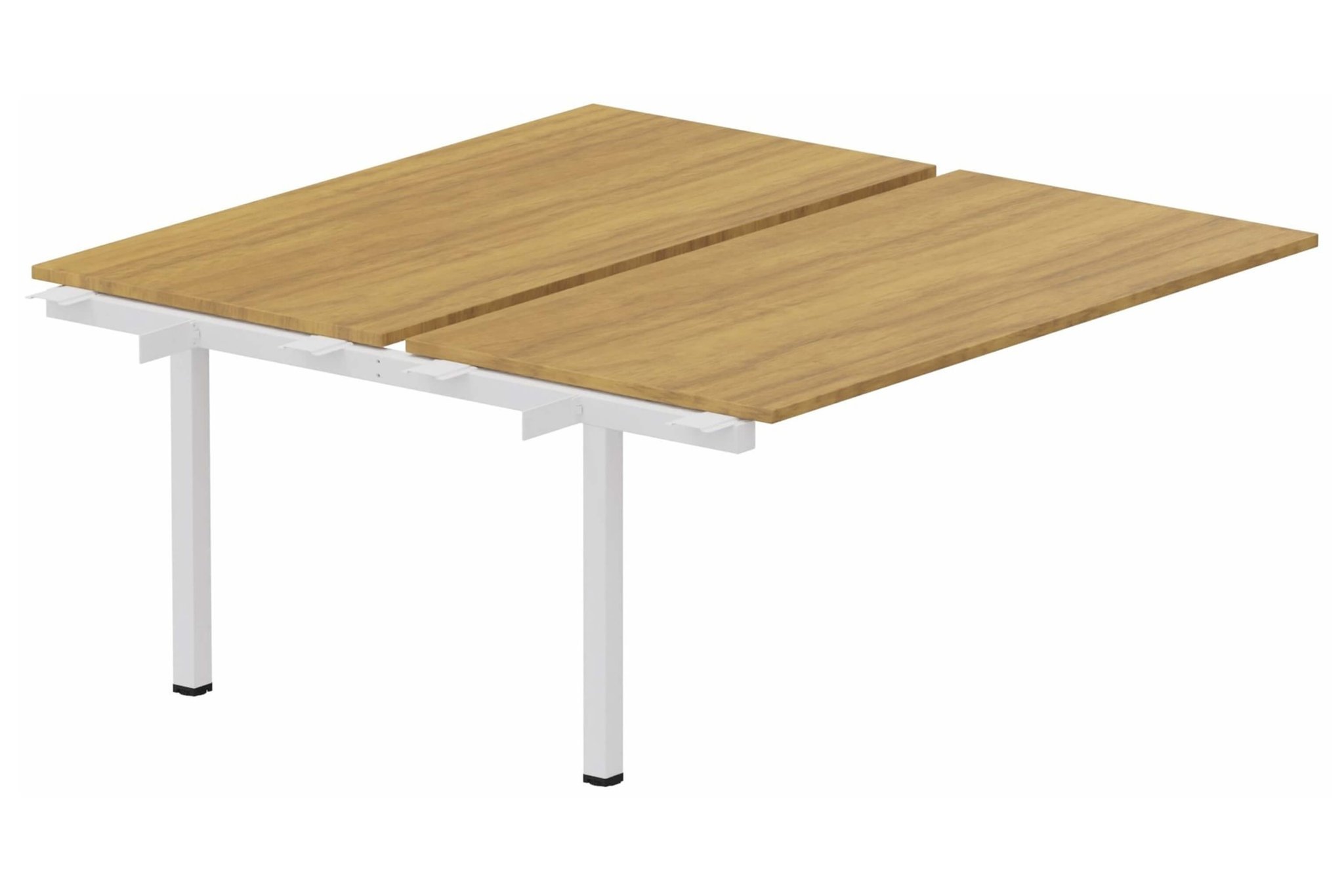 k3 - Bench suivant 2 Plateaux fixes 140x80 (encombrement P165xL140cm) -Finitions : PLATEAUX: NOYER (NO) / PIETEMENTS: BLANC (BL ) / 