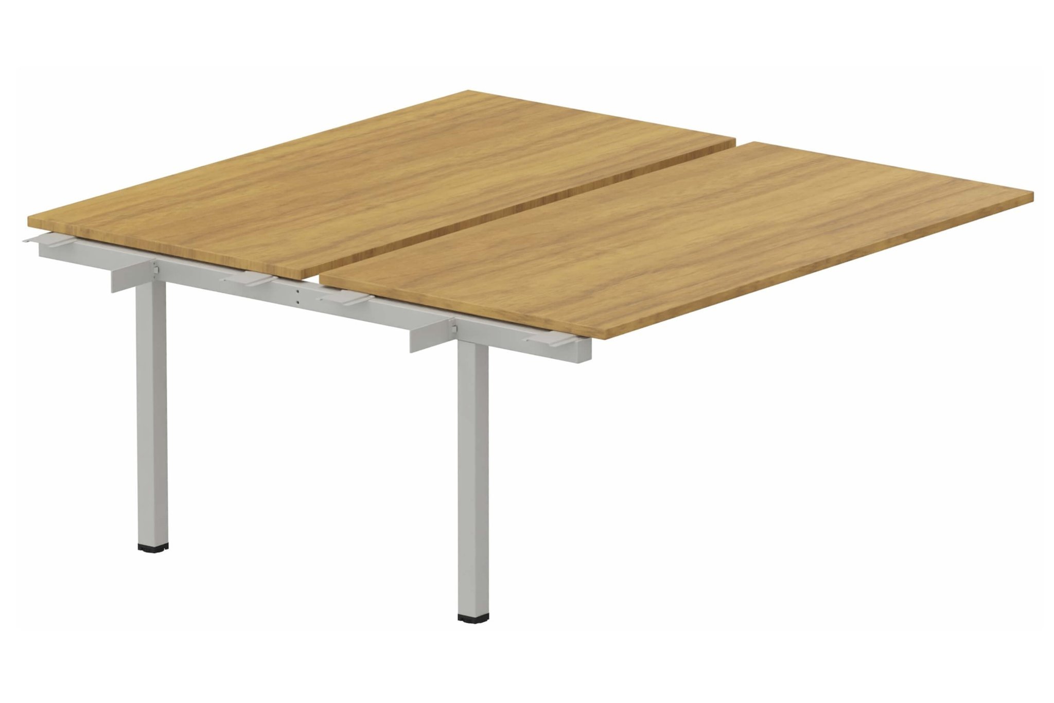 k3 - Bench suivant 2 Plateaux fixes 140x80 (encombrement P165xL140cm) -Finitions : PLATEAUX: NOYER (NO) / PIETEMENTS: ALUMINIUM (AL ) / 
