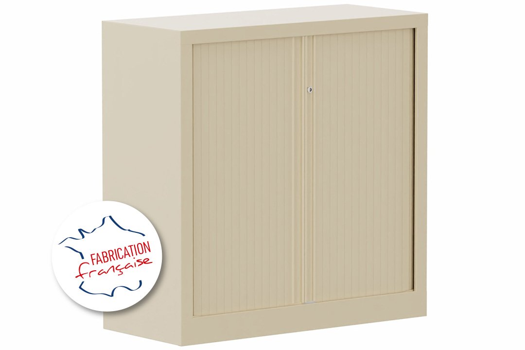 Armoire à rideaux H100xL100cm 2 tablettes