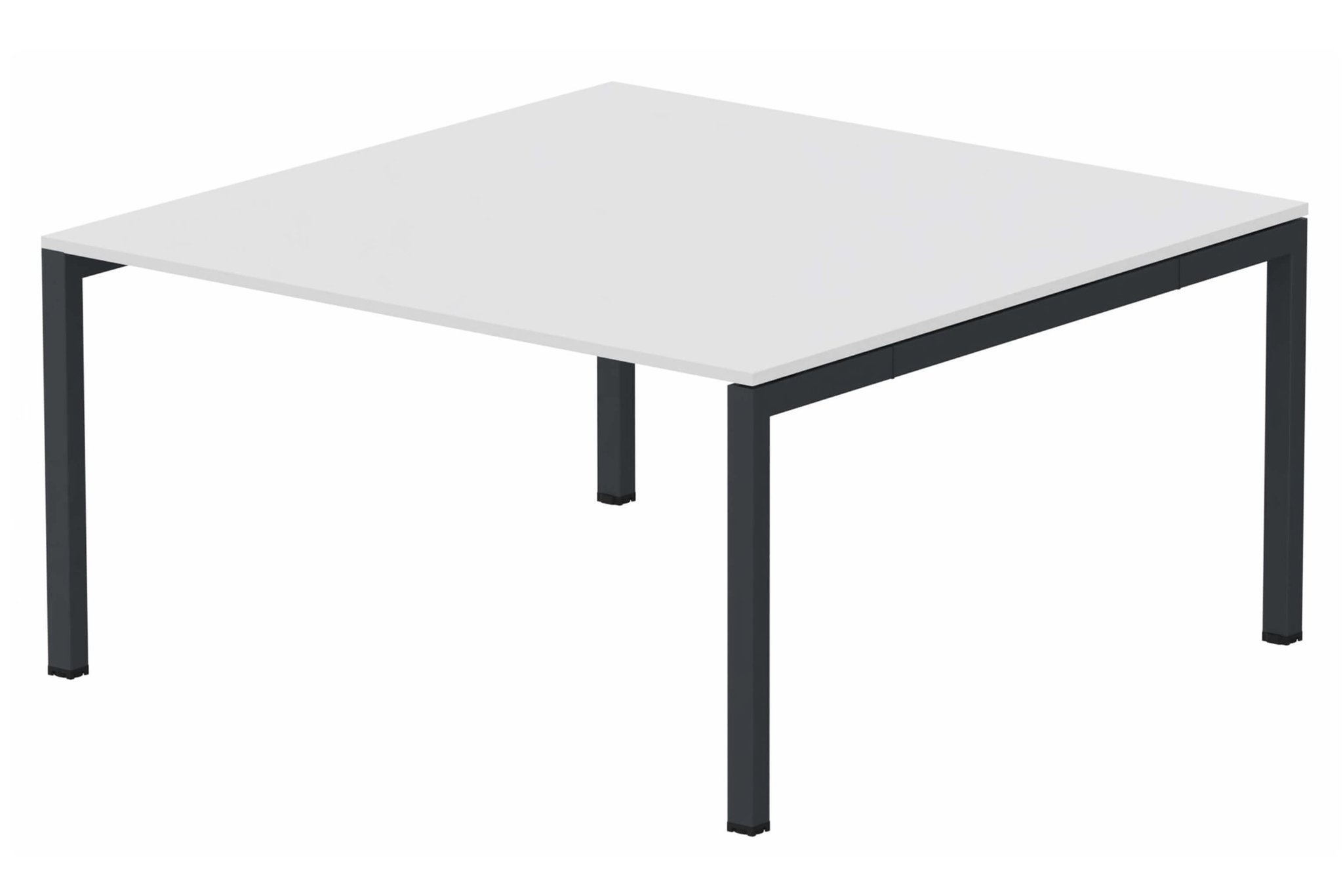 K3 plan carré 145x145cm, plateau blanc, structure anthracite