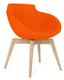 COCO Siège Lounge coque polyuréthane moulé tapissé Step intérieur Orange / extérieur Orange