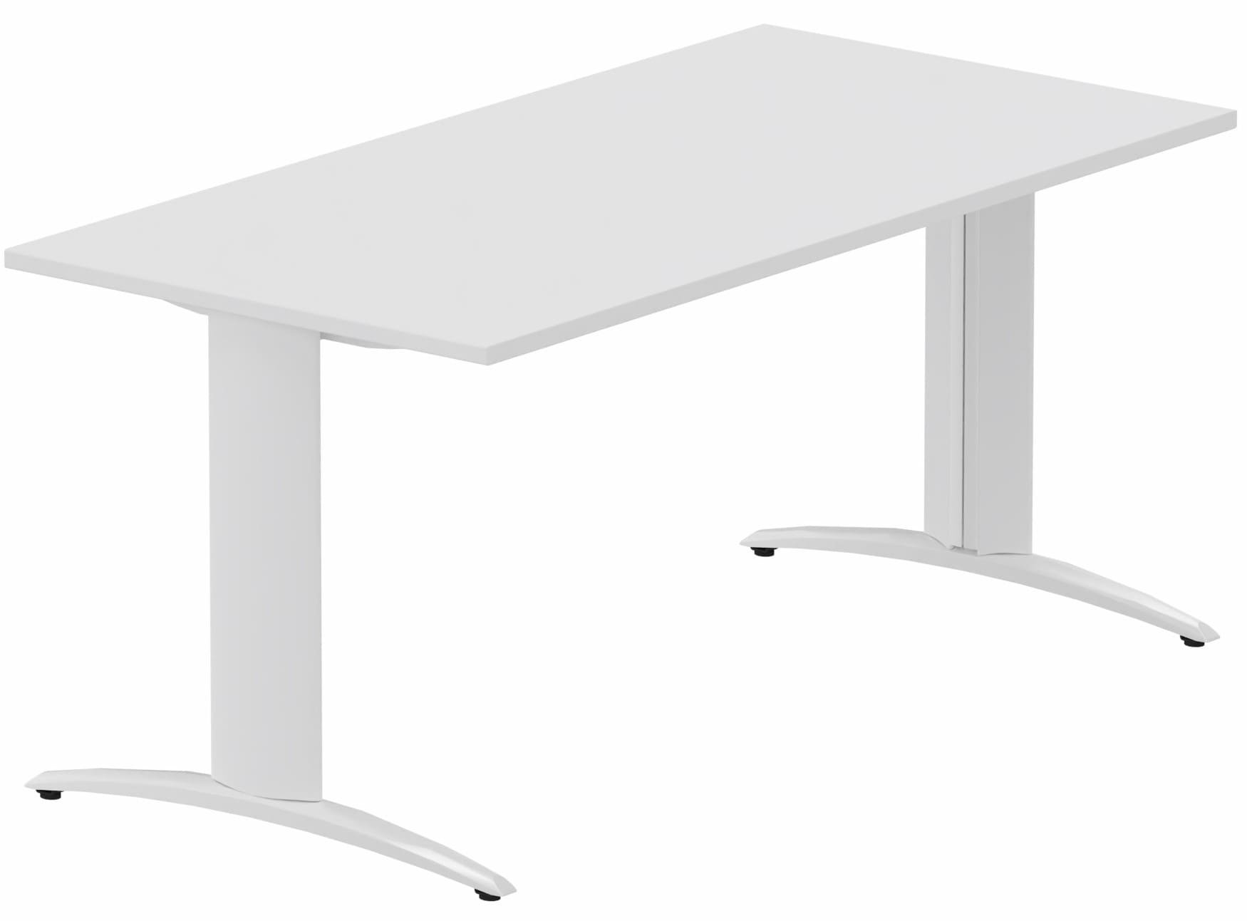 Module composable pied i, L.160xP.80cm, départ, plateau blanc, structure blanc, plateau blanc, structure blanc