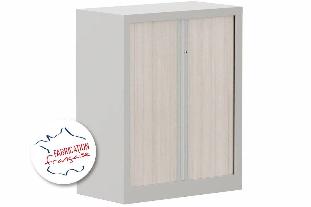 Armoire à rideaux H100xL80cm 2 tablettes