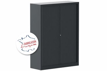 ARMOIRES A RIDEAUX - Largeur 120 cm - Armoire à rideaux H160xL120cm 3 tablettes coffre anthracite/rideaux anthracite