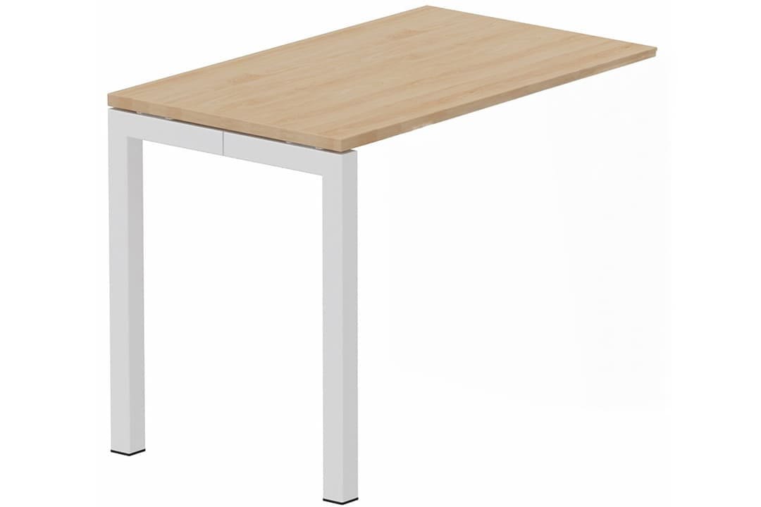 Module composable pied arche L.120xP.60cm, suivant, plateau hêtre, structure blanc