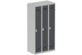 Vestiaire industrie propre 3 portes (fermeture cadenas) H180xL90xP50cm coffre gris clair/ porte(s) anthracite