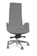 KI fauteuil manager haut dossier avec accotoirs tapissés. piétement 5 branches en aluminium poli