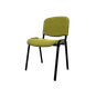 Joker + - Chaise piétement 4 pieds laqué noir (Noir).Assise et dossier tissu Lucia Vert gazon YBE (YBE)